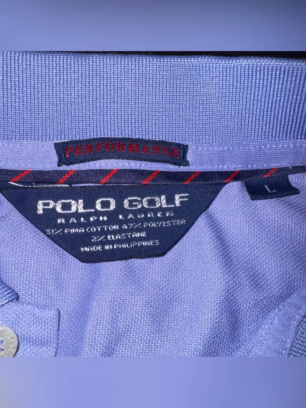 Polo Golf Ralph Lauren Shirt Mens Large Purple Short Sleeve Navy Pony Logo